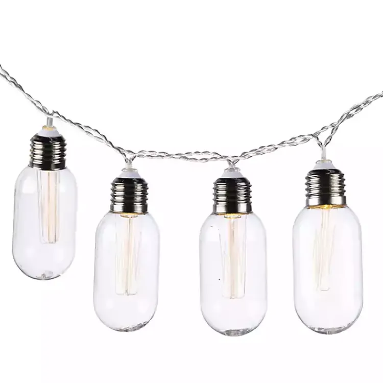 Kirklands Home Solar Bullet Outdoor String Lights Silver Clearance
