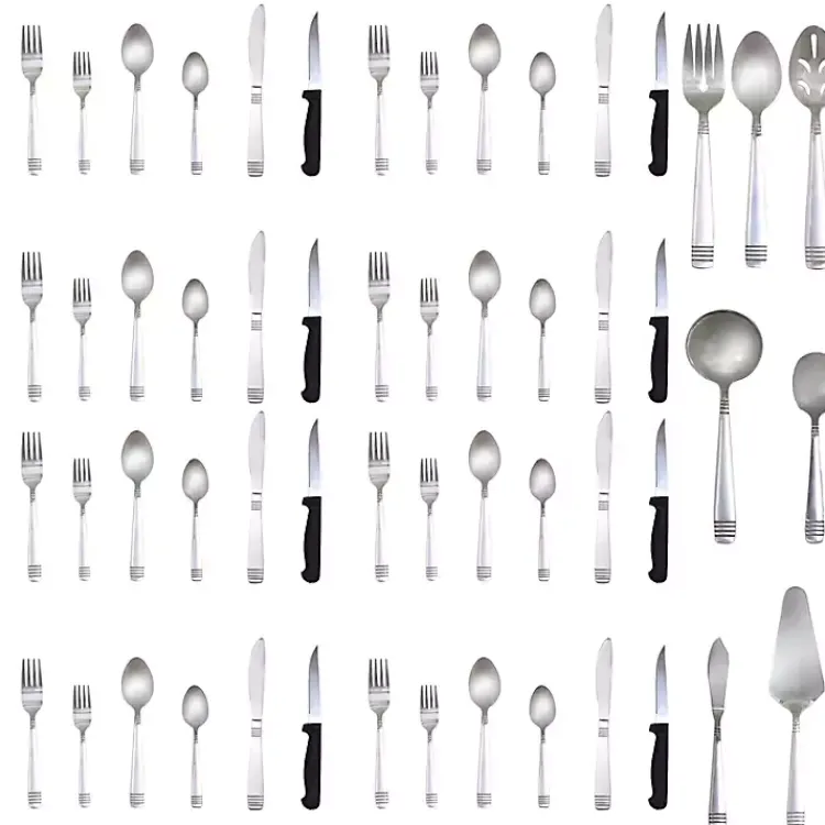 Kirklands Home Stainless Steel 55-pc. Flatware Set Silver Outlet