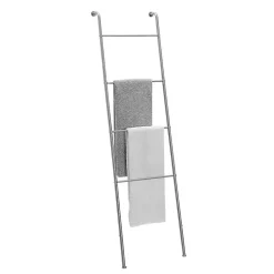 Kirklands Home Steel 4-Bar Leaning Towel Ladder Silver