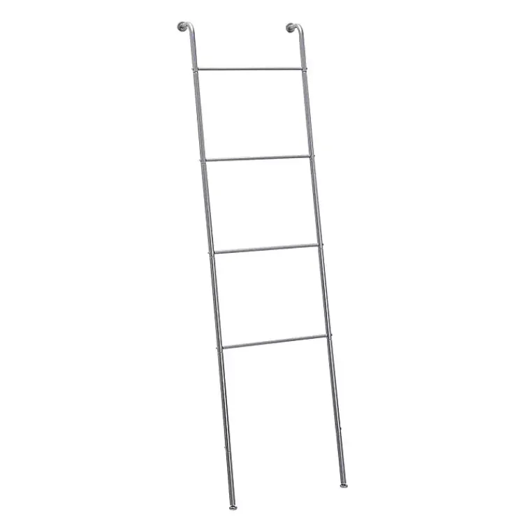 Kirklands Home Steel 4-Bar Leaning Towel Ladder Silver