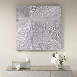 Kirklands Home Sunburst Dimensional Resin Wall Art Silver