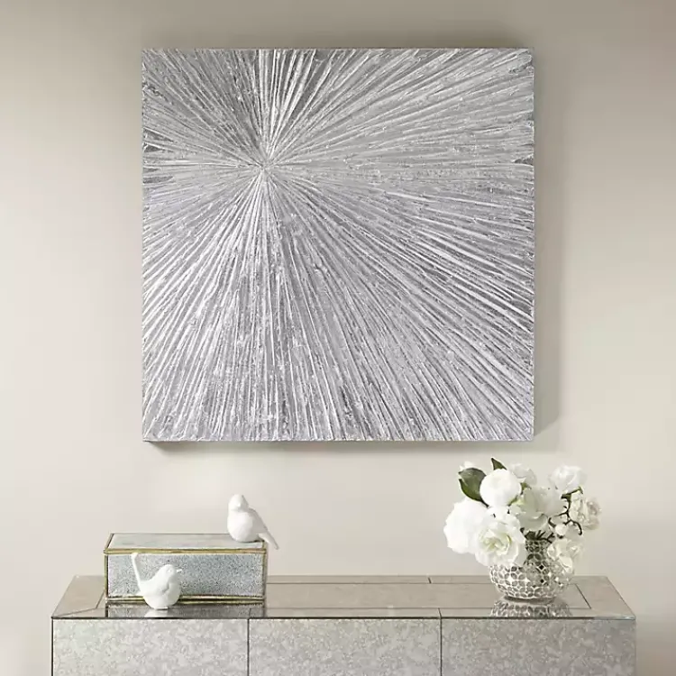 Kirklands Home Sunburst Dimensional Resin Wall Art Silver