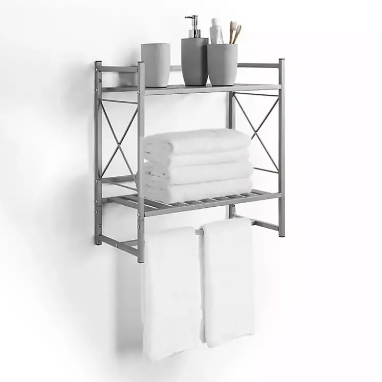 Kirklands Home 2-Tier Utility Shelf Silver Best