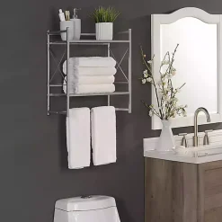 Kirklands Home 2-Tier Utility Shelf Silver Best