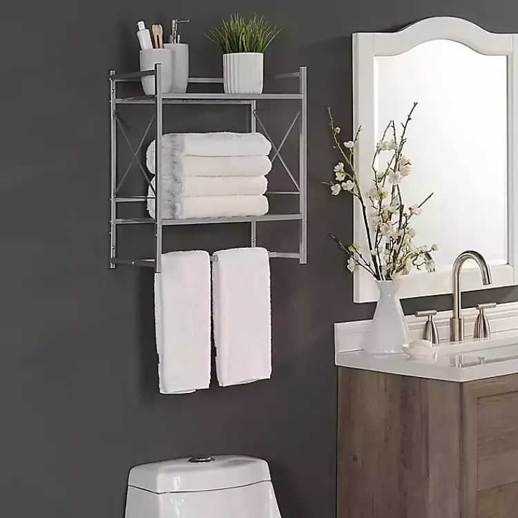 Kirklands Home 2-Tier Utility Shelf Silver Best