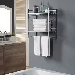 Kirklands Home 2-Tier Utility Shelf Silver Best
