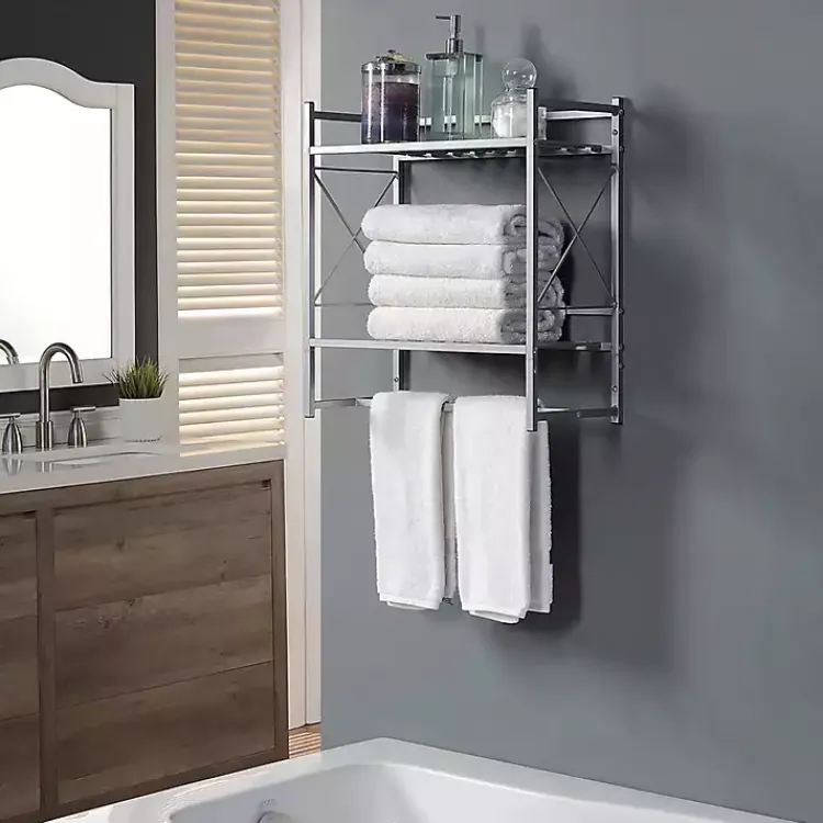 Kirklands Home 2-Tier Utility Shelf Silver Best