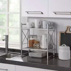Kirklands Home 2-Tier Utility Shelf Silver Best