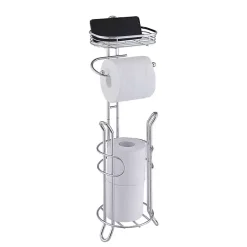 Kirklands Home Toilet Paper Storage Stand with Basket Silver Sale