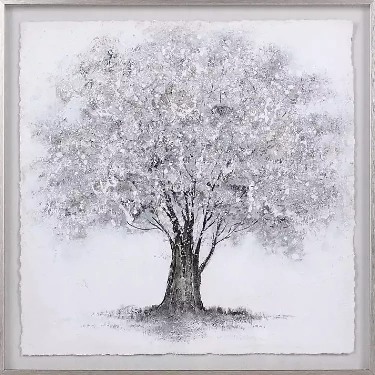 Kirklands Home Silver Tree Rice Paper Framed Art Print Best