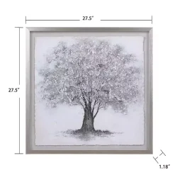 Kirklands Home Silver Tree Rice Paper Framed Art Print Best
