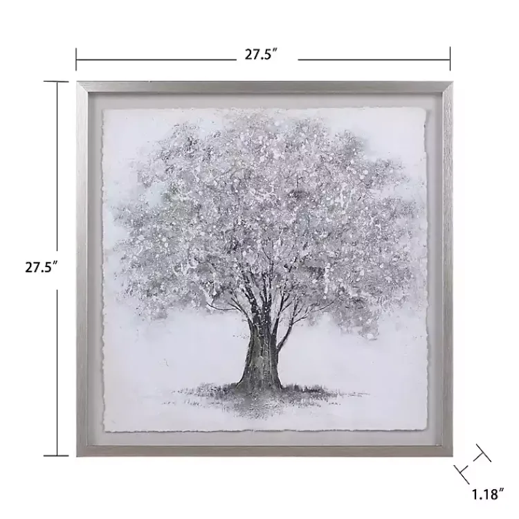 Kirklands Home Silver Tree Rice Paper Framed Art Print Best