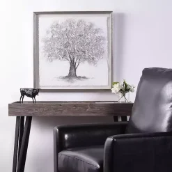 Kirklands Home Silver Tree Rice Paper Framed Art Print Best