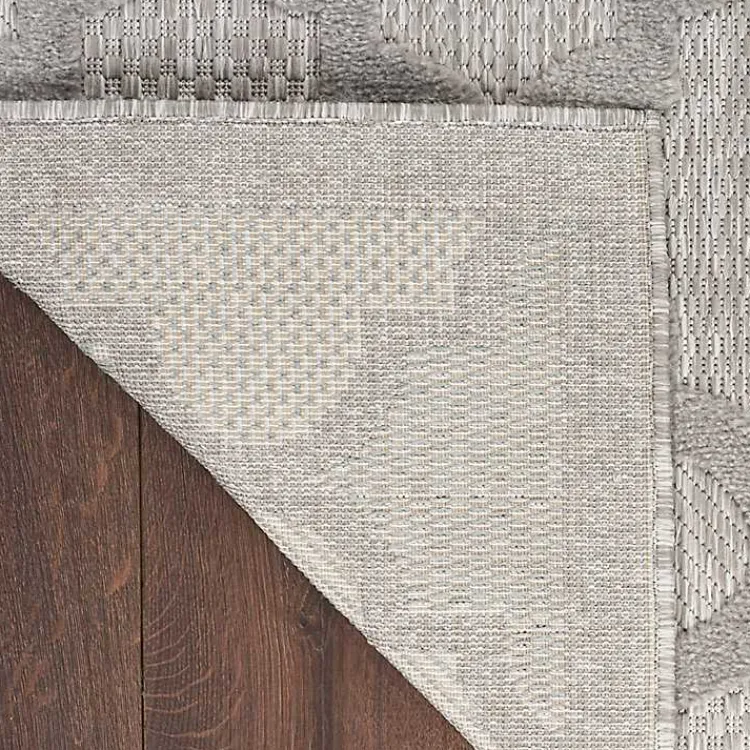 Kirklands Home Silver Trellis Indoor/Outdoor Area Rug, 5x7 Gray New