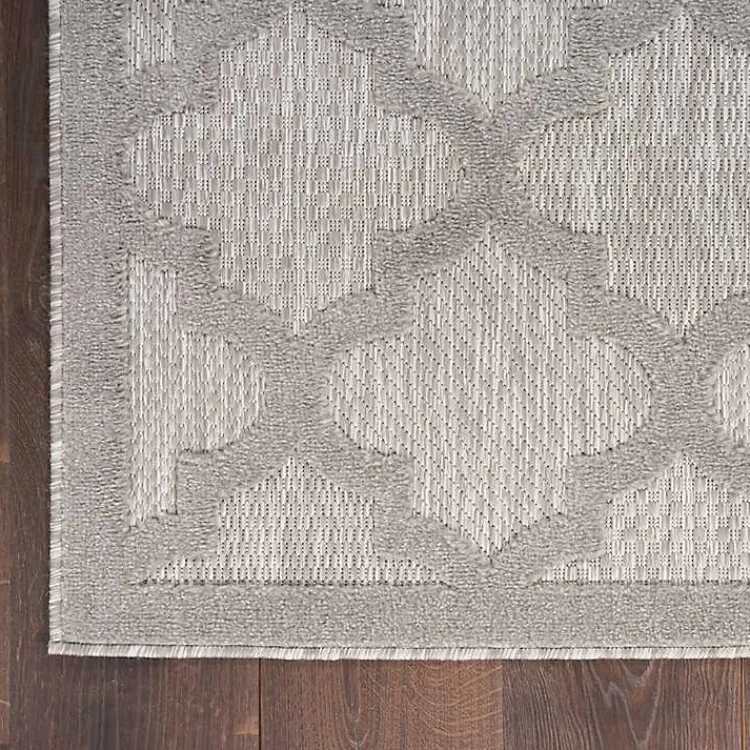 Kirklands Home Silver Trellis Indoor/Outdoor Area Rug, 5x7 Gray New
