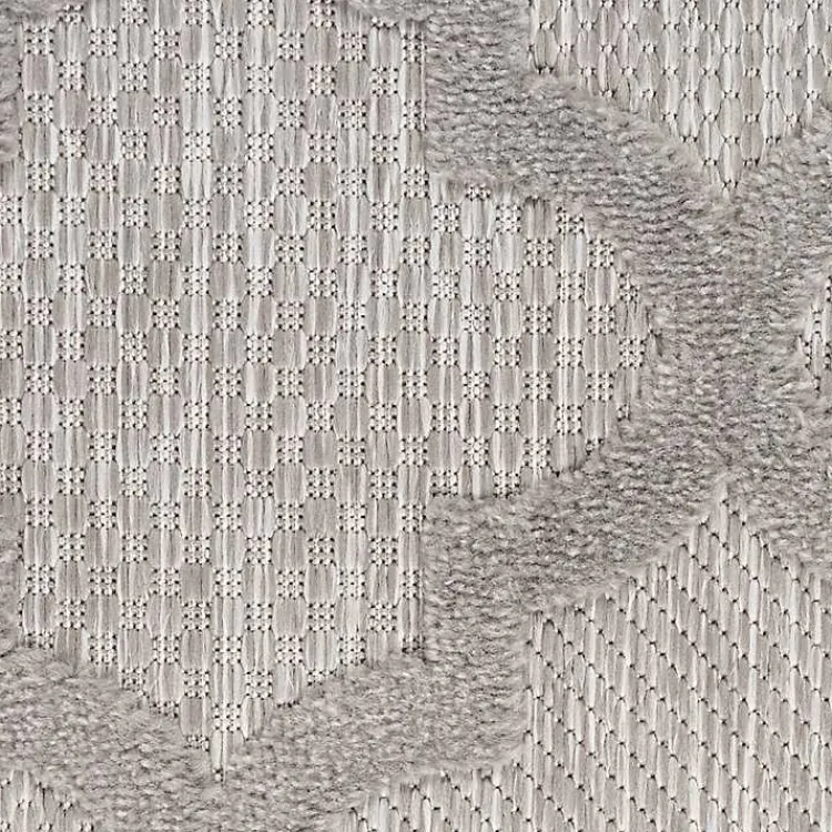 Kirklands Home Silver Trellis Indoor/Outdoor Area Rug, 5x7 Gray New