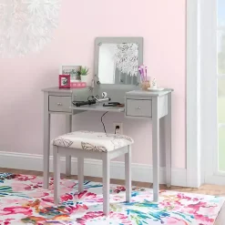 Kirklands Home Silver Virginia Butterfly 2-pc. Vanity Set Gray Best