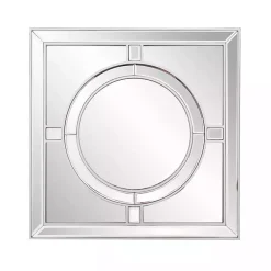 Kirklands Home Silver Windowpane Square Wall Mirror New