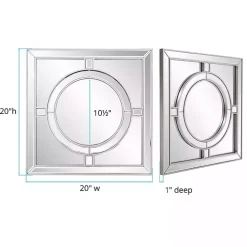 Kirklands Home Silver Windowpane Square Wall Mirror New