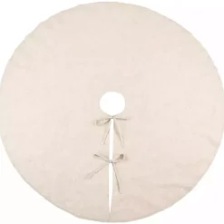 Christmas Tree Skirts & Collars>Kirklands Home Simple Beige Linen Blend Tree Skirt, 56 in. Tan