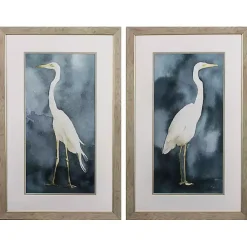Kirklands Home Simple Egret 2-pc. Framed Wall Art Set