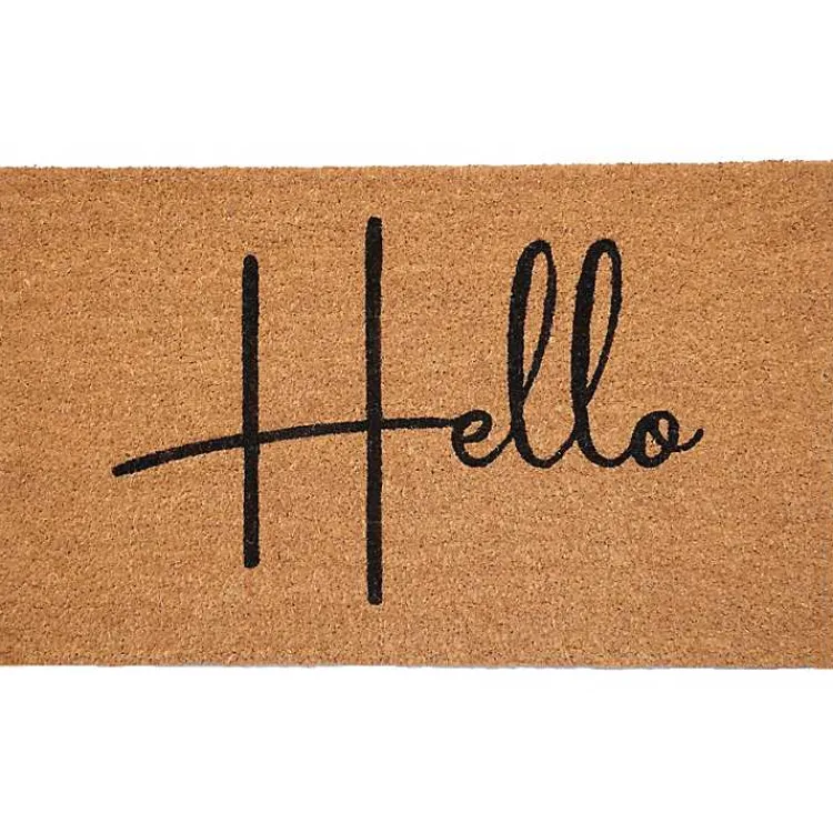 Kirklands Home Simple Hello Script Doormat, 36x24 Brown Sale