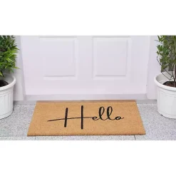 Kirklands Home Simple Hello Script Doormat, 36x24 Brown Sale