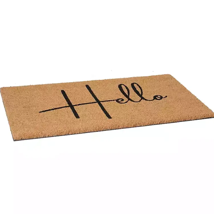 Kirklands Home Simple Hello Script Doormat, 36x24 Brown Sale