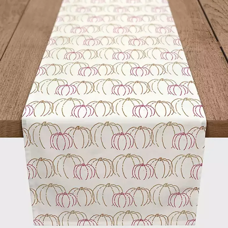Fall>Kirklands Home Simple Pumpkins Table Runner, 90 in.