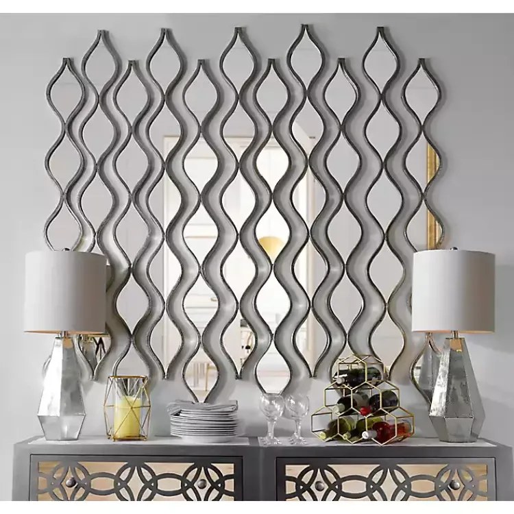 Kirklands Home Single Silver Raindrop Panel Mirror, 6.25x58.75 New
