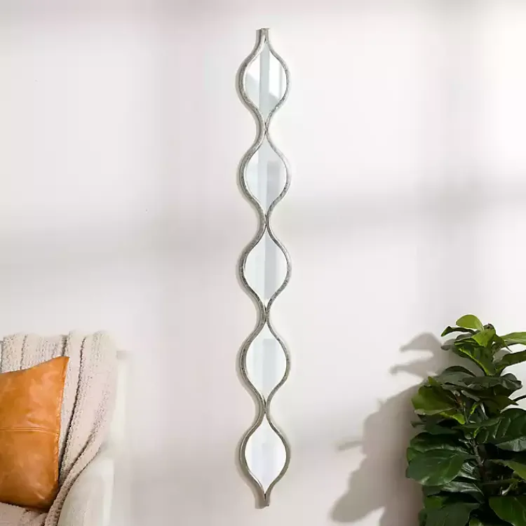 Kirklands Home Single Silver Raindrop Panel Mirror, 6.25x58.75 New
