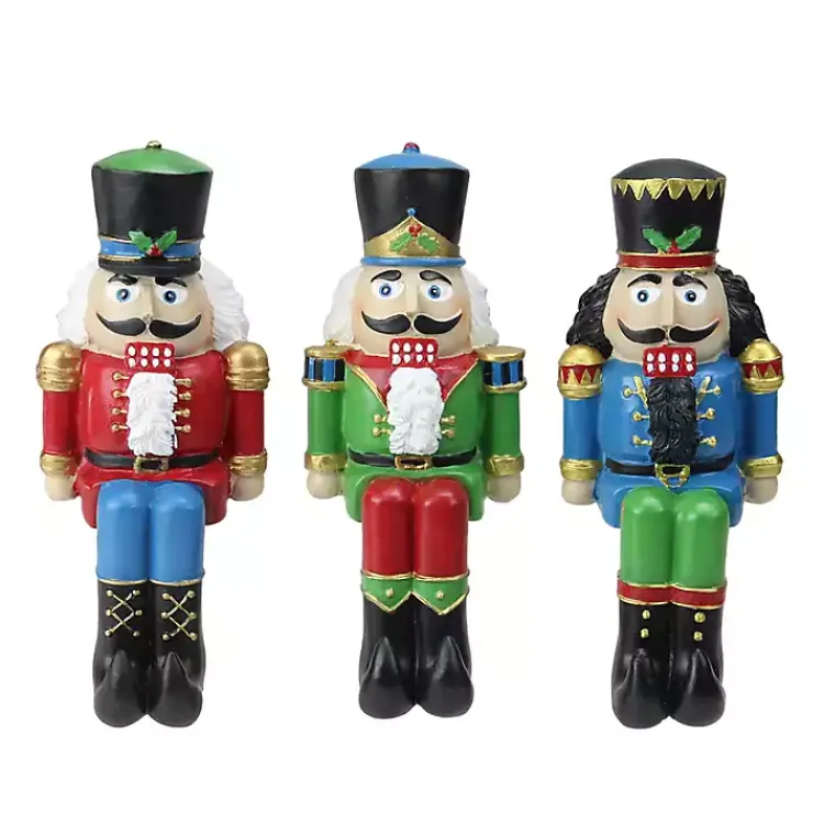 Christmas Stockings & Stocking Holders>Kirklands Home Sitting Nutcrackers Stocking Holders, Set of 3