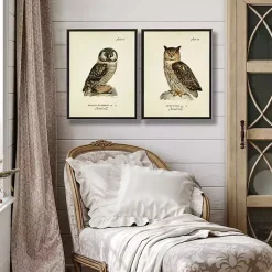 Kirklands Home Sitting Owls Black Framed Art Prints, Set of 2 Brown Sale