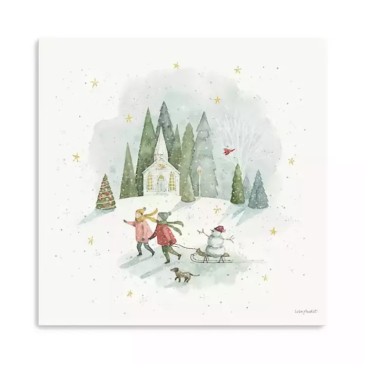 Christmas Art & Wall Decor>Kirklands Home Skating Winter Wonderland Canvas Art Print