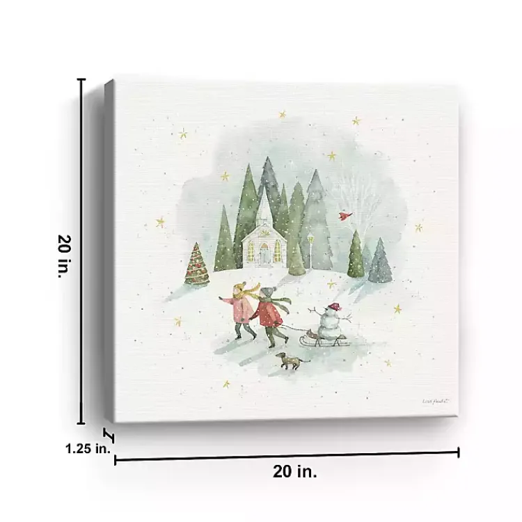Christmas Art & Wall Decor>Kirklands Home Skating Winter Wonderland Canvas Art Print