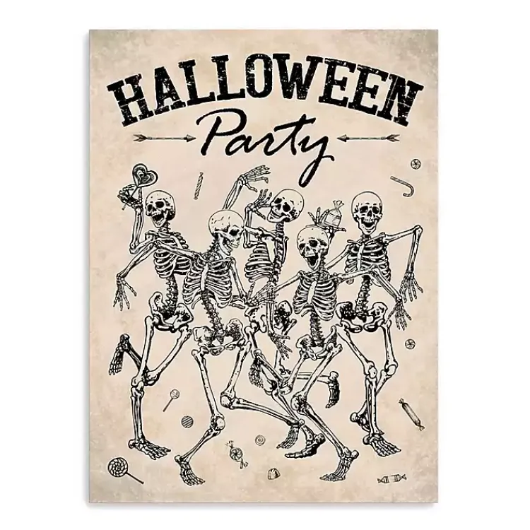 Halloween>Kirklands Home Skeleton Halloween Party Canvas Art Print