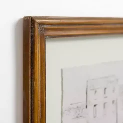 Kirklands Home Sketched City Street Framed Art Print White New