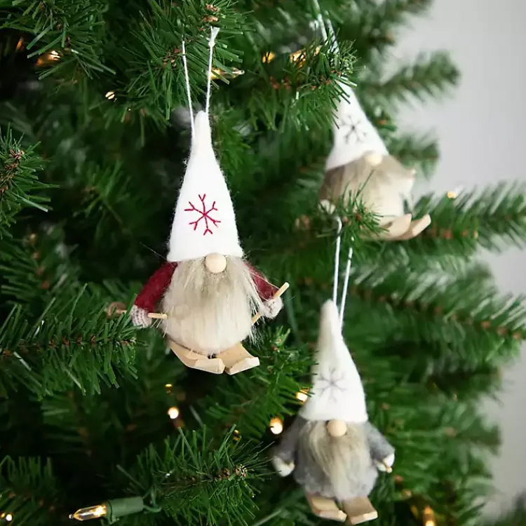 Christmas Ornaments>Kirklands Home Skiing Gnome Ornaments, Set of 3