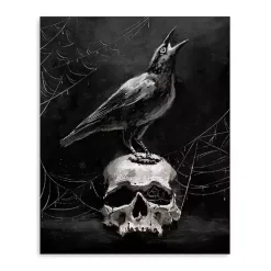 Halloween>Kirklands Home Skull & Raven Canvas Art Print, 16x20