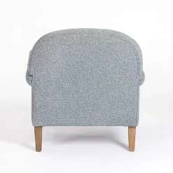 Kirklands Home Sky Boucle Tufted Chair & Ottoman Set Blue Discount