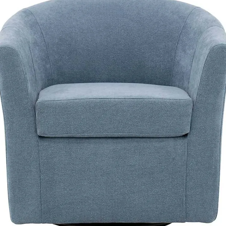 Kirklands Home Sky Chloe Swivel Accent Chair Blue Discount