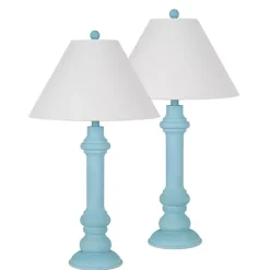 Kirklands Home Sky Blue Coastal Ariel Table Lamps, Set of 2 New