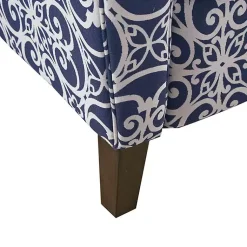 Kirklands Home Sky Fretwork Upholstered High Back Recliner Blue