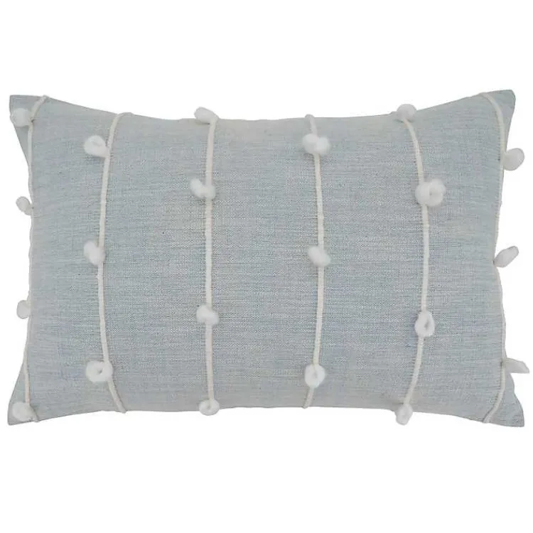 Pillows>Kirklands Home Sky Blue Knotted Line Lumbar Throw Pillow