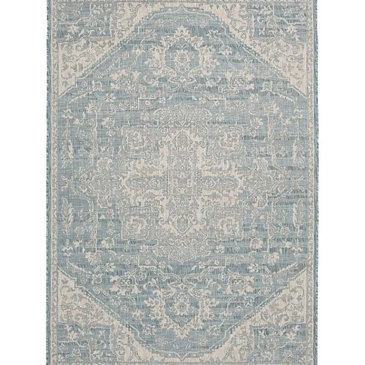 Kirklands Home Sky Medallion Lava Indoor/Outdoor Area Rug, 6x9 Blue