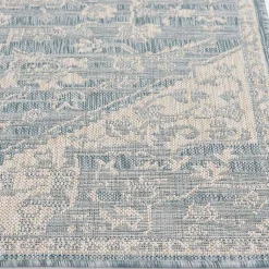Kirklands Home Sky Medallion Lava Indoor/Outdoor Area Rug, 6x9 Blue