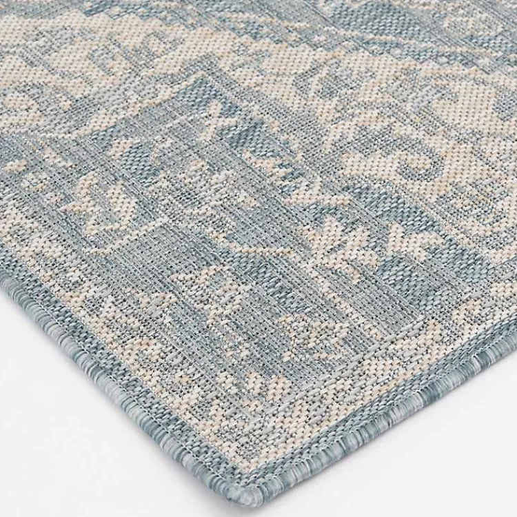 Kirklands Home Sky Medallion Lava Indoor/Outdoor Area Rug, 6x9 Blue