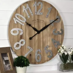 Kirklands Home Slat Wood Wall Clock Brown Discount