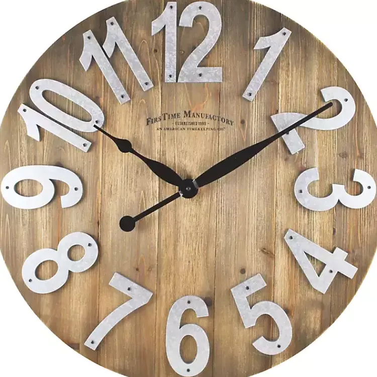 Kirklands Home Slat Wood Wall Clock Brown Discount