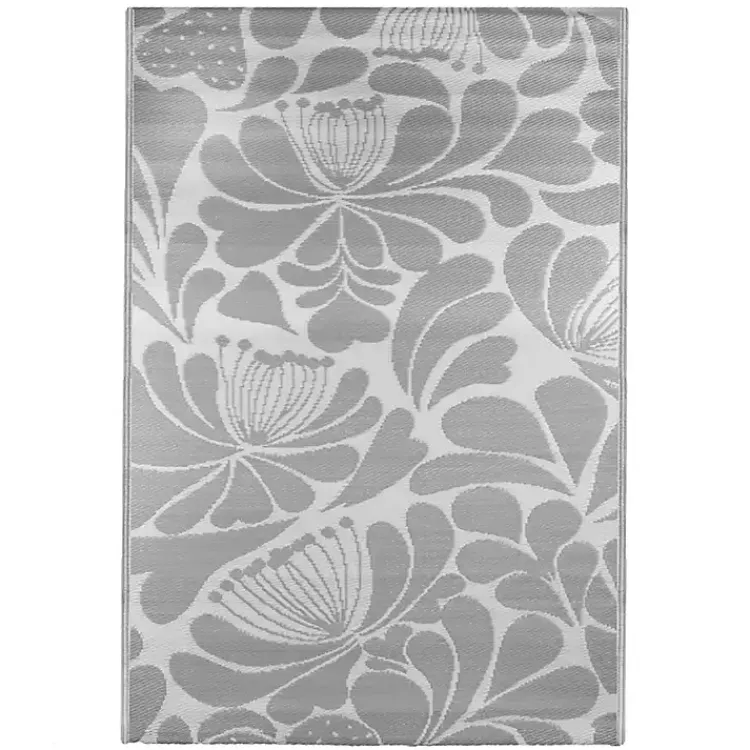 Kirklands Home Slate Floral Outdoor Area Rug, 4x6 Outlet